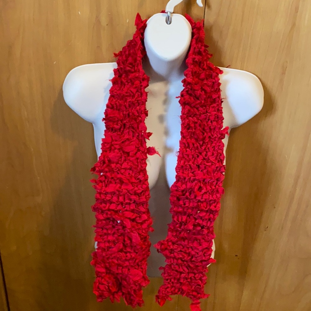Hand knit 100% silk scarf